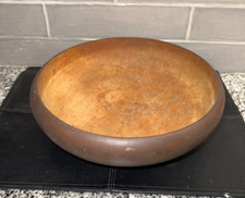 Vintage Rustic Hand Turned Wood Bowl 12"