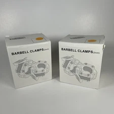 2 pairs Olympic 2 Inch Barbell Clamps Quick Release Standard Bar Plates yellow