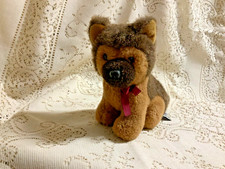 A A PLUSH INC German Shepherd puppy dog stuffed animal Vintage Bow Super Cute