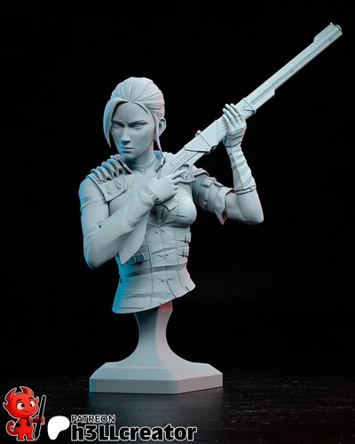 Caitlyn Bust – Arcane - League Of Legends - 3D Printed Resin Miniature–Unpainted