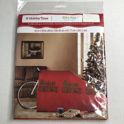 Merry Christmas Tree Red Giant Gift Bag Bike Big Sack Holiday NIP
