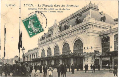 CPA - LYON - La Nouvelle Gare des Brotteaux. (Eröffnet am 29. März 1908).