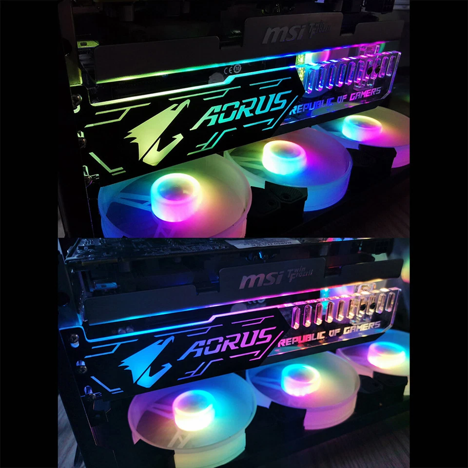 RGB Graphics Card Bracket LED Sync Light Acrylic for Brace GPU Fix Video Card PC - Image 2 of 4