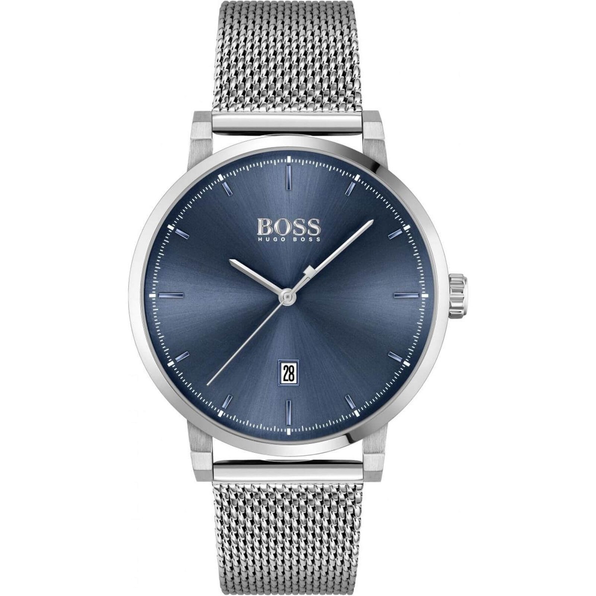 Herrenuhr HUGO BOSS CONFIDENCE 1513809 Edelstahl Mesh Blau