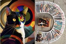 Playing Cards (Poker Deck 54 Cards) ARTISTIC CATS Vintage Illustrations 145