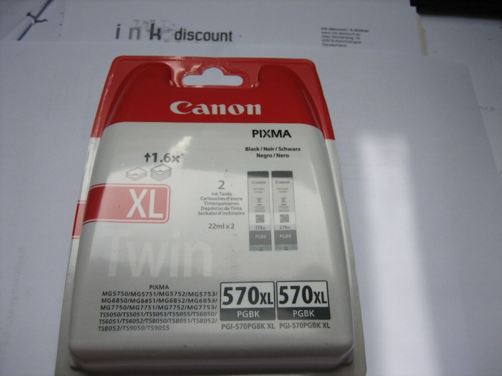 Duopack 2x PGBK-570XL Canon MG5750 Ink Black HC 0318C007 Nr.570XL