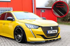 Bi Frontspoiler mit Wings aus ABS für Peugeot 208 e208 GT GT-Line Schwarzglanz