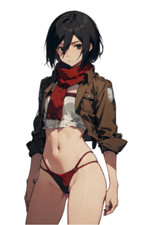 Mikasa Attack on Titan Waifu Weatherproof Anime Sticker 6" Car Decal