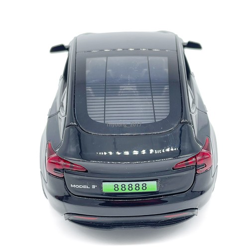 1/32 Tesla Model 3 Modelo de coche Die Cast Juguete para niños Luz Sonido Negro - Imagen 9 de 10