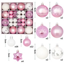 44PCS Large Christmas Baubles Xmas Tree Balls Decor Party Wedding Ornament Gifts