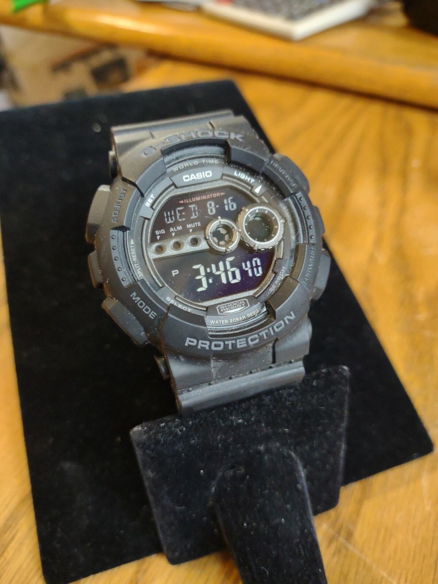 Casio G Shock Watch Men Digital Black Day Date 3263 GD-100 51mm
