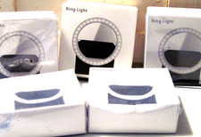 SELFIE RING LIGHT BATTERY POWERED CLIP WHITE, 5 PACK NEW IN BOX