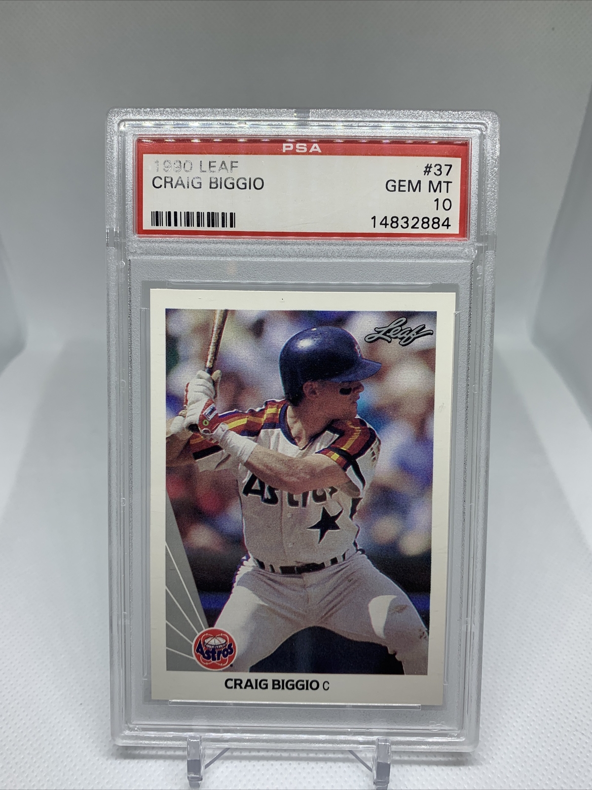 Craig Biggio 1990 Leaf Baseball #37 PSA 10