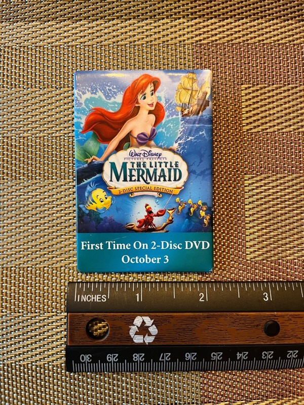 Walt Disney The Little Mermaid Badge Pinback PRE-OWNED