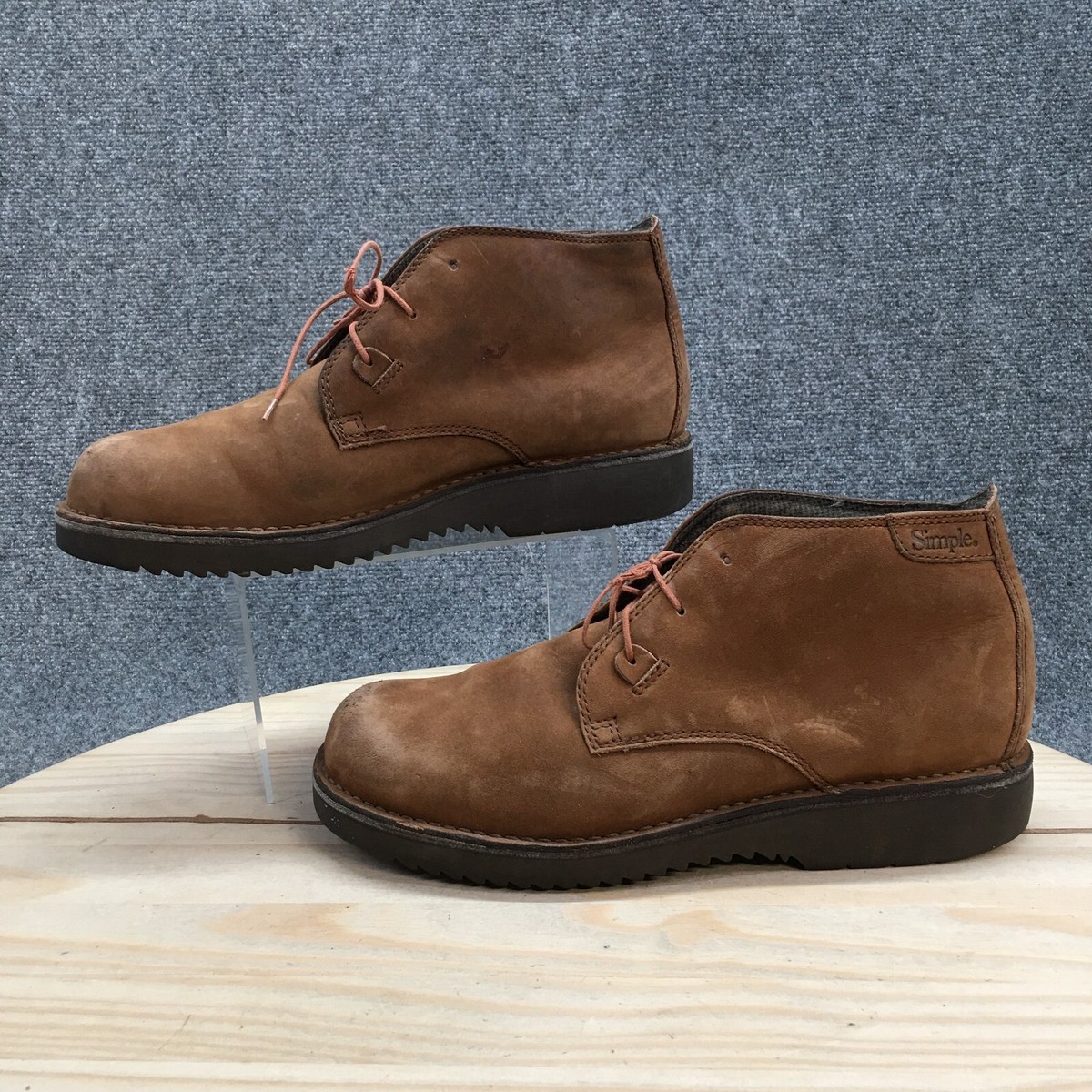 Simple Boots Mens 11 Ankle Chukka Casual 2881 Brown Leather Lace Up | eBay Simple Boots Mens 11 Ankle Chukka Casual 2881 Brown Leather Lace Up | eBay