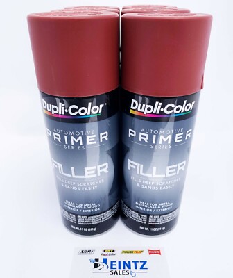 DupliColor FP102 Sandable Red Filler Primer Int./Ext. Rust Resist 12oz (6 pack)