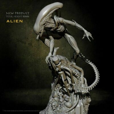 1/24 80mm Resin Figur Modellbausatz Predator Alien Warrior Space Monster unbemalt