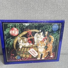 Holiday Friends Puzzle 550 Piece Jigsaw Puzzle Cats Kittens Sealed