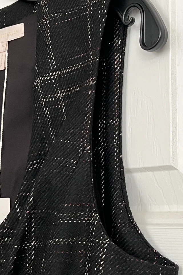 Vestido Vaina Rebecca Taylor Mezcla Lana Cuadros Midi Nuevo Talla 12 Foto 4 de 4