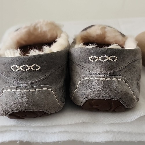 Ugg Ansley Gray Suede Slipper Shearling Lined Flats 11 - Picture 6 of 10
