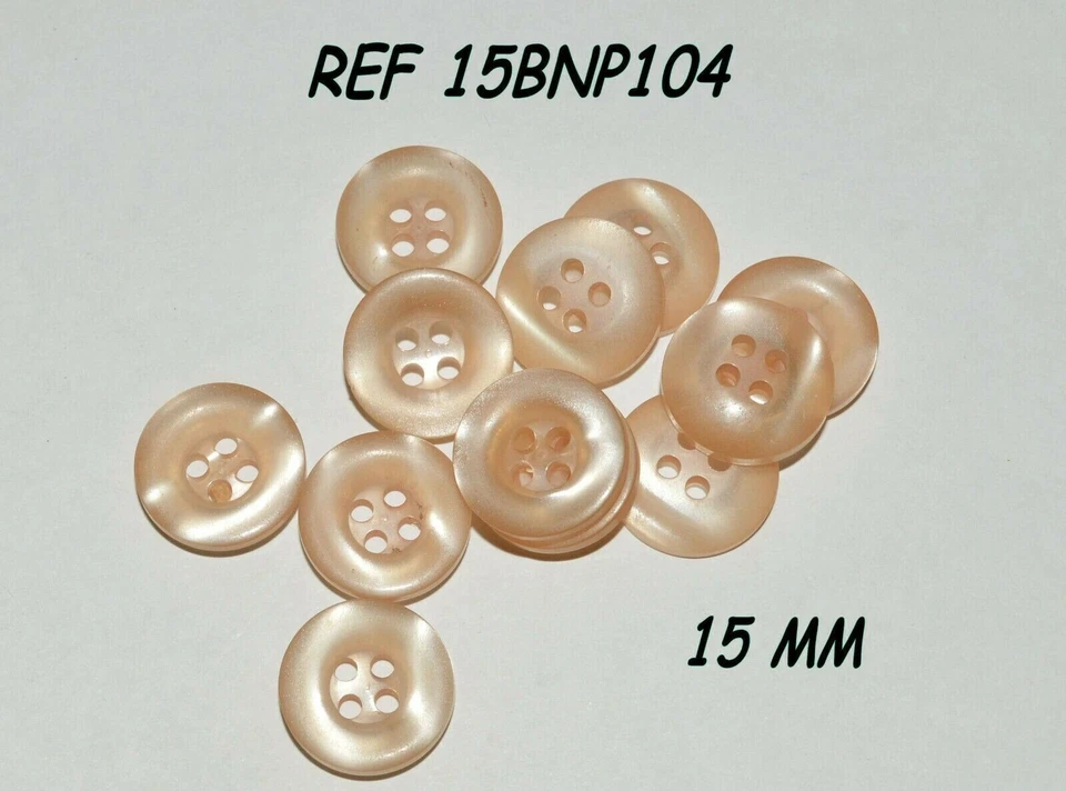 30 BOUTONS VINTAGE TRANSPARENT NACRÉ ROSE 30 DE 16 MM REF 15BNP104 - Photo 1/1