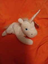 TY Beanie Baby - MYSTIC the Unicorn irredescent horn  yarn mane  8 inch 