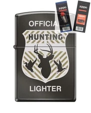 Zippo cm6296 official hunting badge Lighter with *FLINT & WICK GIFT SET*