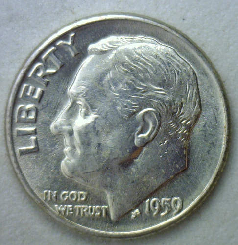 1959 D Silver UNCIRCULATED BU Roosevelt Dime Ten Cent Coin