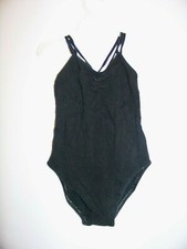 Zhulino Girls Black Leotard Size Tag Missing EUC  