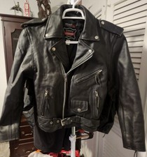 Rare Design Vintage Bikers Leather Stuff Jacket 1990s