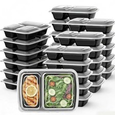 Uni-Pak Meal Prep Containers Reusable Leakproof Food Storage Set 50 Pack 100 P