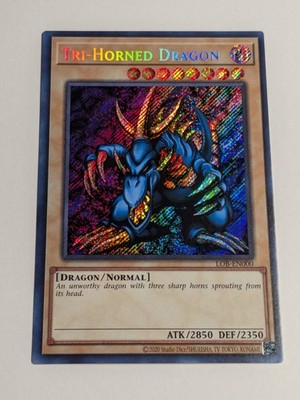 Yugioh Tri-Horned Dragon LOB-EN000 Secret Rare 25th Anniversary NM
