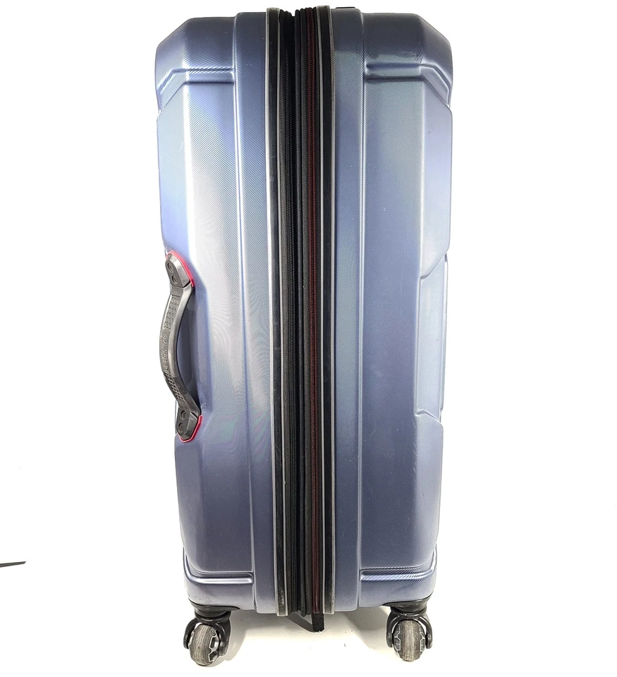 American Tourister 28 英寸 Cargo Max 硬边万向轮行李箱可扩展蓝蓝色 — 第 3/4 张图片