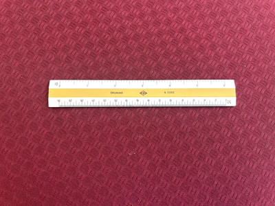 Vintage Measuring Ruler Drafting Tool   BRUNING  N2092  iwith Case
