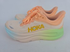 HOKA Bondi 9 Women's Size 8.5 Frost/Pale Tangerine Max Cushioned Running Shoes