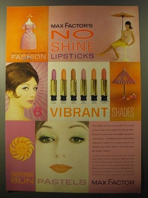 1961 Max Factor California Sun Pastels Lipstick Advertisement