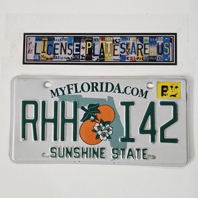 Florida Permanent License Plate  FREE   FL Sunshine State PM Tag RHH I42
