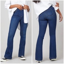 Spanx Flare Jeans Midnight Shade Dark Wash High Rise Pull On Size Medium