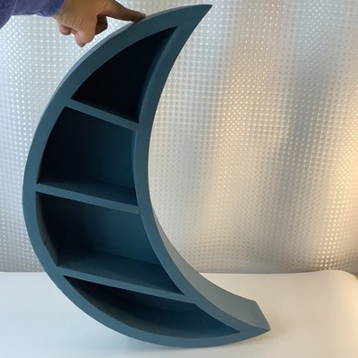 Crescent Moon Hanging Wall Shelf Blue Moon Shaped Floating Shelves Celestial