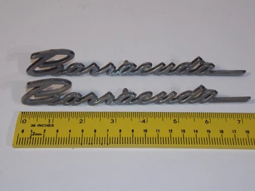 Set of 2 Vtg 1968 Plymouth Barracuda Car Vehicle Emblem Badge Fender 2898938