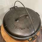 Vintage 1920's Griswold No 9 Tite Top Baster Cast Iron Dutch Oven W Lid & Handle