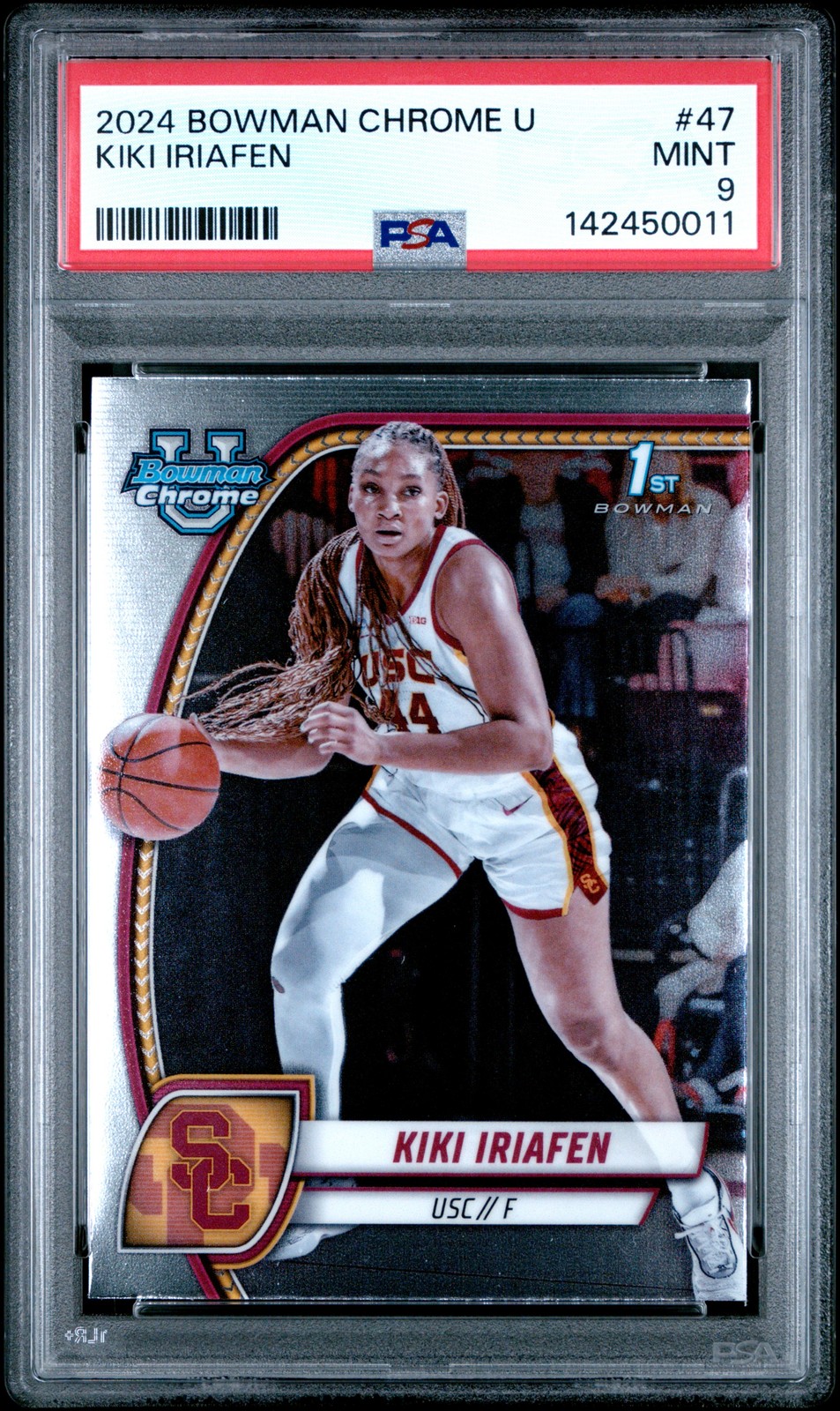 2024 BOWMAN CHROME UNIVERSITY #47 KIKI IRIAFEN PSA 9