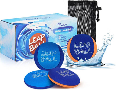 Leap Ball Water Skipping Ball Pool Balls - 4 Pack Bouncing Beach Ball for All Ag