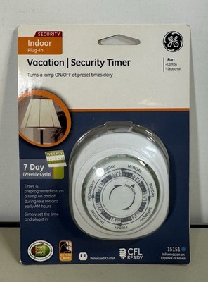 GE Indoor Plug In 24 Hour Timer - Vacation Security New In Package