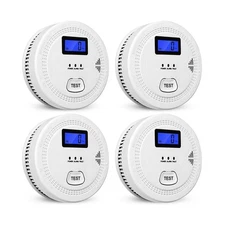 4-Pack,Smoke and Carbon Monoxide Detector,2 in 1 CO & Smoke Alarm,C... Fast Ship