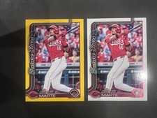 2025 Topps #628 Noelvi Marte Yellow Border Parallel & Base Future Stars