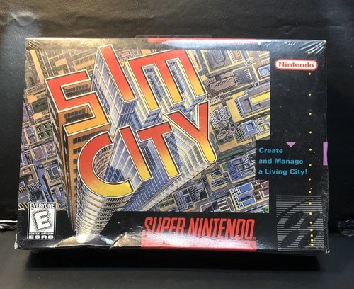 Vintage, NIB, Factory Sealed, SimCity  For Super Nintendo.