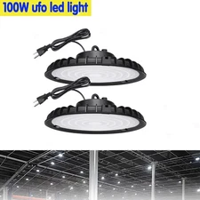 2 Pack 100W UFO Led High Bay Light Commercial Industrial Warehouse Factory Light