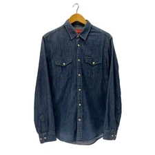 SUPREME Denim Western Long Sleeve Shirt Size M Cotton Indigo High Quality Men’s
