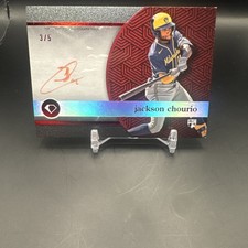 Jackson Chourio Topps Diamond Icons 2024 Topps Red Ink Auto 3/5 Brewers RC